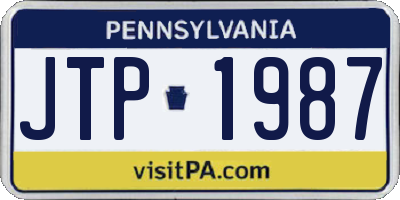 PA license plate JTP1987