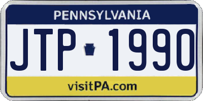 PA license plate JTP1990