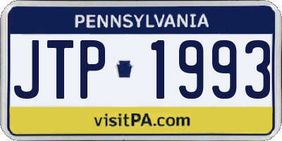 PA license plate JTP1993