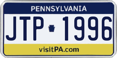 PA license plate JTP1996