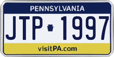 PA license plate JTP1997