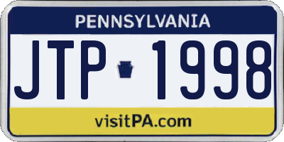 PA license plate JTP1998