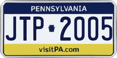 PA license plate JTP2005