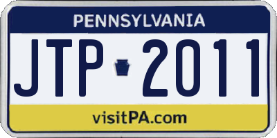 PA license plate JTP2011