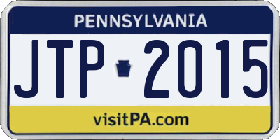 PA license plate JTP2015