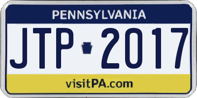 PA license plate JTP2017