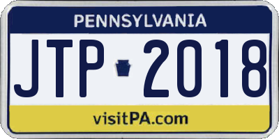 PA license plate JTP2018