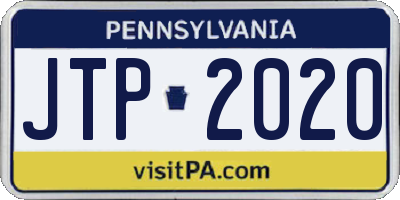 PA license plate JTP2020