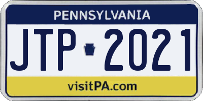 PA license plate JTP2021