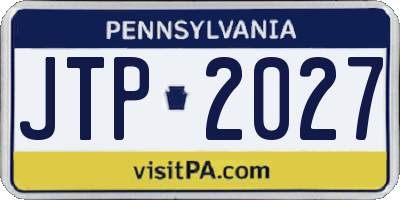 PA license plate JTP2027
