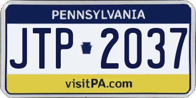 PA license plate JTP2037