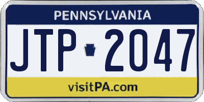 PA license plate JTP2047