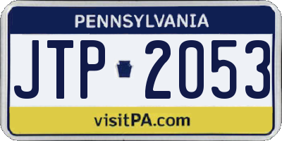 PA license plate JTP2053