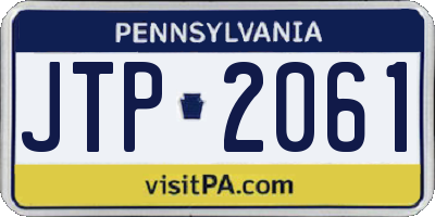 PA license plate JTP2061