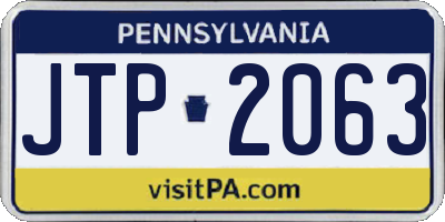 PA license plate JTP2063