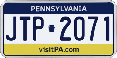 PA license plate JTP2071