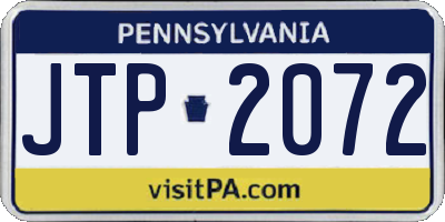 PA license plate JTP2072