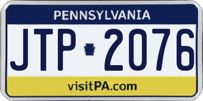 PA license plate JTP2076