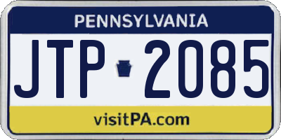 PA license plate JTP2085