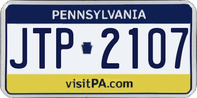 PA license plate JTP2107