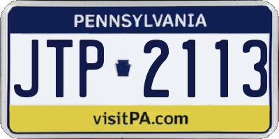 PA license plate JTP2113