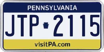 PA license plate JTP2115