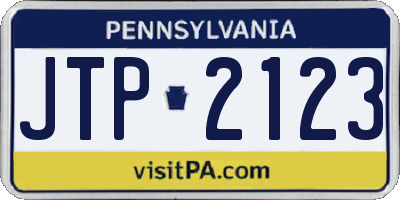 PA license plate JTP2123