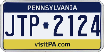 PA license plate JTP2124