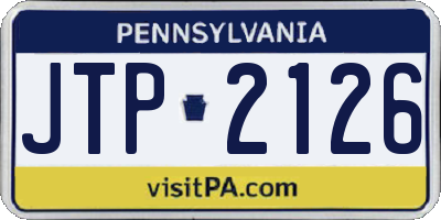 PA license plate JTP2126