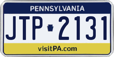 PA license plate JTP2131