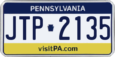 PA license plate JTP2135