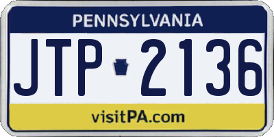 PA license plate JTP2136