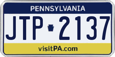 PA license plate JTP2137