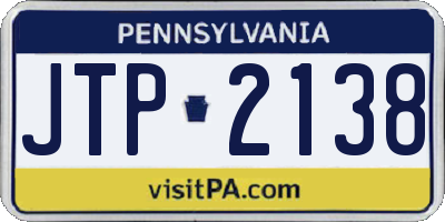 PA license plate JTP2138