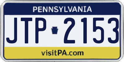 PA license plate JTP2153