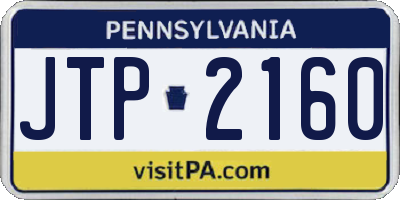 PA license plate JTP2160