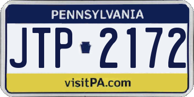 PA license plate JTP2172