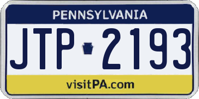 PA license plate JTP2193