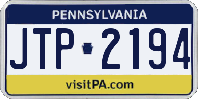 PA license plate JTP2194