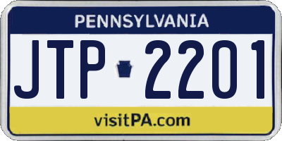 PA license plate JTP2201
