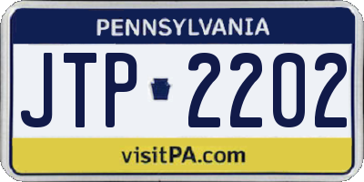 PA license plate JTP2202