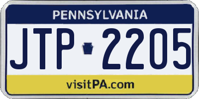 PA license plate JTP2205