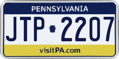 PA license plate JTP2207