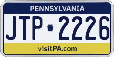 PA license plate JTP2226