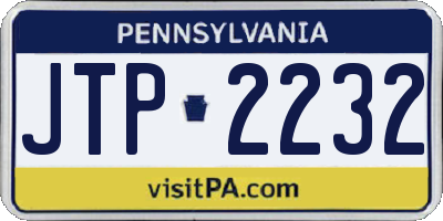 PA license plate JTP2232