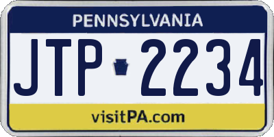 PA license plate JTP2234