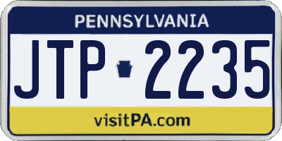 PA license plate JTP2235