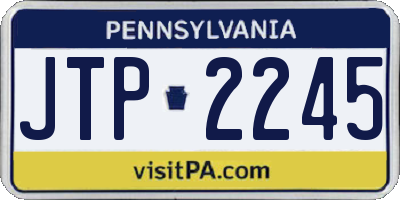 PA license plate JTP2245
