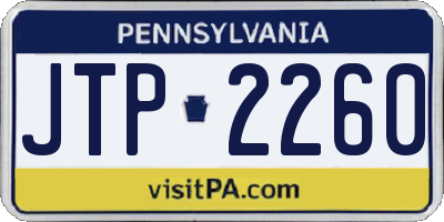 PA license plate JTP2260