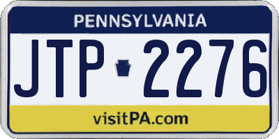 PA license plate JTP2276